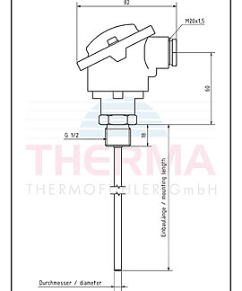 B Kopf Thermoelement Mit Gewinde